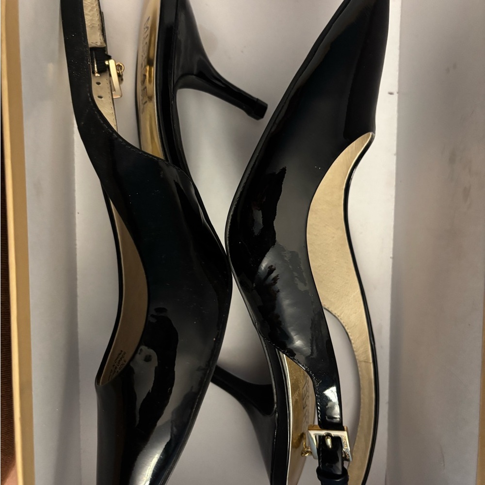 Michael Kors Black Patent Slingback Heels - Picture 3 of 8